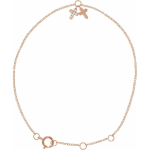 Sym Natural Diamond Rose Gold 4 Prong Friendship Bracelet
