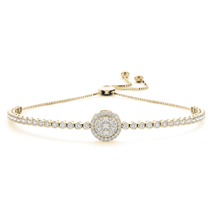 Patalin Natural Diamond Yellow Gold 4 Prong Friendship Bracelet