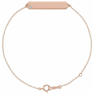 Syndony Natural Diamond Rose Gold Flush Setting Friendship Bracelet