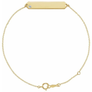 Syndony Natural Diamond Yellow Gold Flush Setting Friendship Bracelet