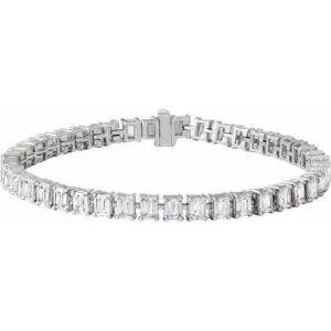 Ryanne 10.50 Carat Natural Diamond Emerald cut 4 Prong  Bracelet