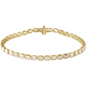 Robina Natural Yellow Gold Bezel Set Diamond Tennis Bracelet