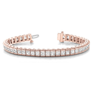 Pearle Natural Diamond Rose Gold Channel  Bracelet