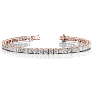 Petal Lab-Created Rose Gold 4 Prong Diamond Tennis Bracelet