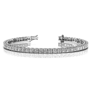 Petal Carat Lab-Created Princess cut 4 Prong Diamond Tennis Bracelet
