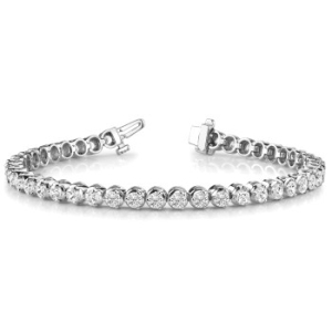 Roanne Natural Round cut 3 Prong  Diamond Tennis Bracelet