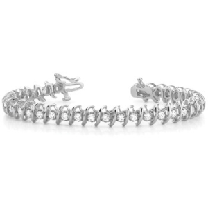 0.25-6.00ct Round Natural And Lab Created Diamond Tennis Bracelet with Illusion setting