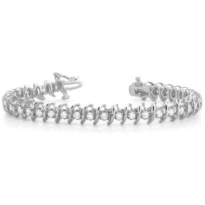 Polly 0.25 - 6.00 Carat Natural Round cut S Link  Diamond Tennis Bracelet