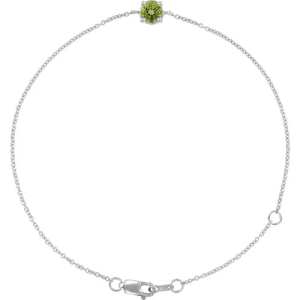 Rosary 0.26 Carat Peridot Round cut 4 Prong  Bracelet