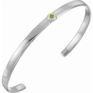 Rozana 0.12 Carat Peridot Round cut Bezel Set  Bracelet
