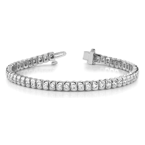 Oscar Lab-Created Diamond White Gold Tennis  For Women Bracelet