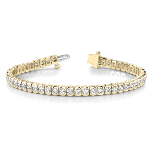 Oscar Lab-Created Diamond Yellow Gold Tennis  For Women Bracelet