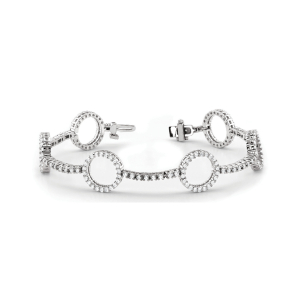 Stella Lab-Created Diamond White Gold Designer Bracelet