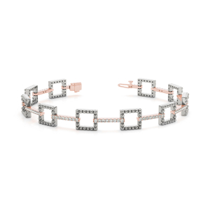 Lucsa Lab-Created Diamond Rose Gold Designer Bracelet