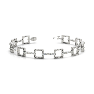 Lucsa Lab-Created Diamond White Gold Designer Bracelet