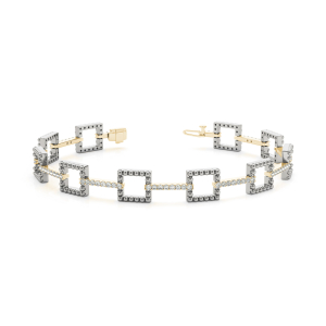 Lucsa Lab-Created Diamond Yellow Gold Designer Bracelet