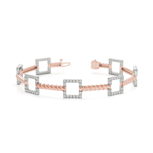 Hannah Lab-Created Diamond Rose Gold Designer Bracelet