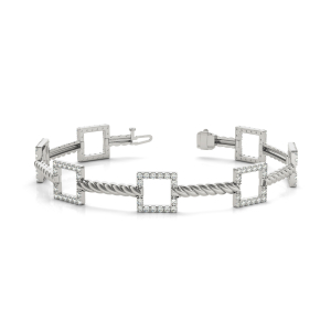 Hannah Lab-Created Diamond White Gold Designer Bracelet