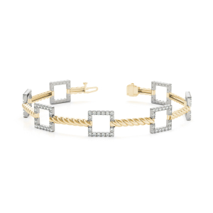 Hannah Lab-Created Diamond Yellow Gold Designer Bracelet