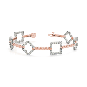 dyaln Lab-Created Diamond Rose Gold Designer Bracelet