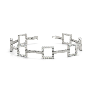 Luke Lab-Created Diamond White Gold Designer Bracelet