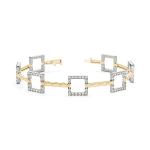 Luke Lab-Created Diamond Yellow Gold Designer Bracelet