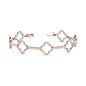 Violet Lab-Created Diamond Rose Gold Designer Bracelet