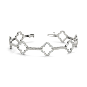 Violet Lab-Created Diamond White Gold Designer Bracelet