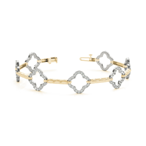 Violet Lab-Created Diamond Yellow Gold Designer Bracelet