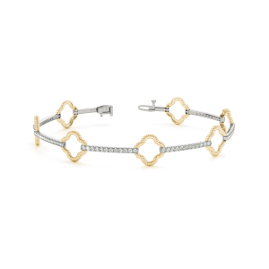 Lawis Lab-Created Diamond Yellow Gold Designer Bracelet