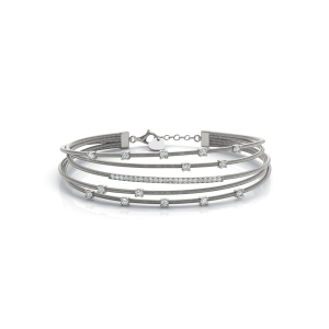 Piper Lab-Created Round cut Diamond Bangle Bracelet