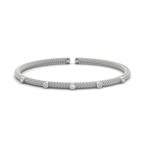 Aiden Lab-Created Round cut  Diamond Bangle Bracelet
