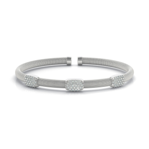 Stevie Lab-Created Round cut  Diamond Bangle Bracelet