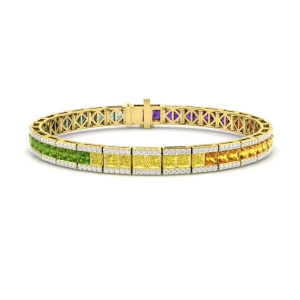 Rainbow Sapphire Yellow Gold 