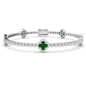 Brooke Emerald Round cut Prong Set Gemstone Bracelet