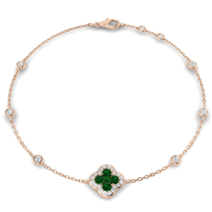 Faith Emerald Rose Gold Prong Set Gemstone Bracelet
