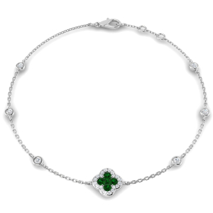 Faith Emerald Round cut Prong Set Gemstone Bracelet