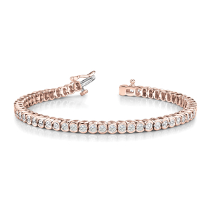 Payton Natural Rose Gold Semi Bezel Diamond Tennis Bracelet