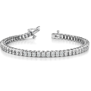 Payton 2.00 - 8.00 Carat Natural Round cut Semi Bezel Diamond Tennis Bracelet