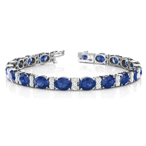 Laleb Blue Sapphire Diamond Bangle Bracelet