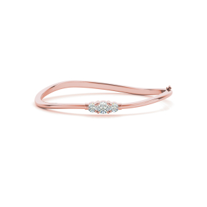Noah Lab-Created Rose Gold Prong Setting  Diamond Bangle Bracelet