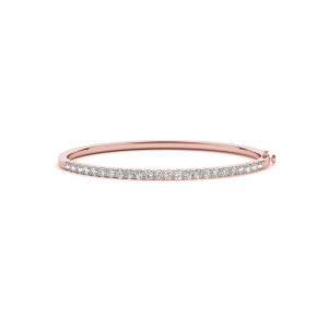 Brooklyn Lab-Created Rose Gold Shared Prong Setting Diamond Bangle Bracelet