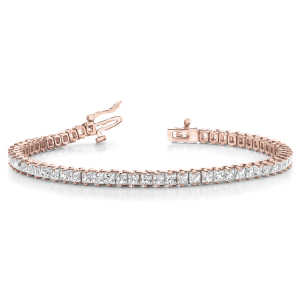 Ahana Lab-Created Rose Gold 2 Prong Set Diamond Tennis Bracelet