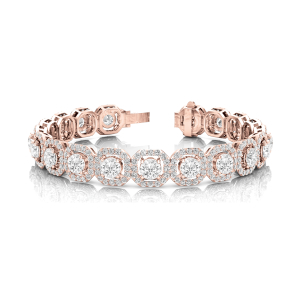 Varnika Natural Rose Gold 4 Prong Set Diamond Tennis Bracelet