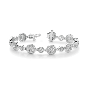 Rylee Lab-Created Diamond Round cut Bezel Setting  Designer Bracelet