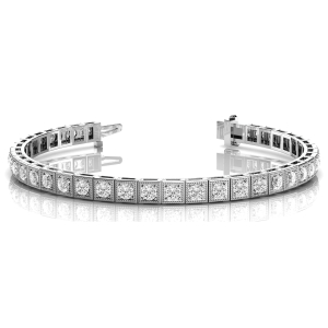 Katie Lab-Created Diamond Round cut Bezel Setting  Designer Bracelet