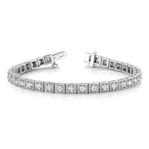 Josie Lab-Created Diamond Round cut Bezel Setting  Designer Bracelet
