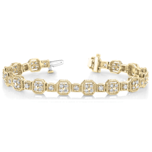 Madeline Lab-Created Diamond Yellow Gold Bezel Setting  Designer Bracelet