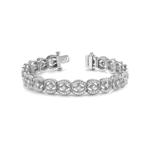 Trinity Lab-Created Diamond Round cut Bezel Setting  Designer Bracelet