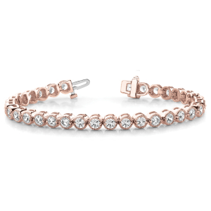 Helena Lab-Created Rose Gold Milgrain Setting  Diamond Tennis Bracelet